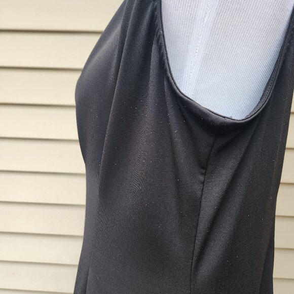 Tiana B Black Sleeveless Dress V-Neck Pleats Solid Stretch - Picture 9 of 16